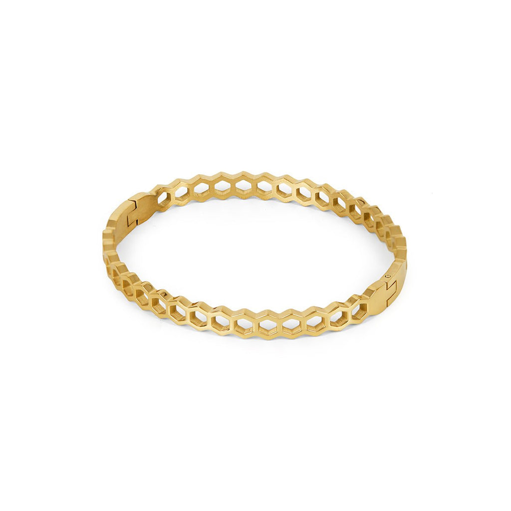 Honeycomb Bracelet Plated in 18K Gold