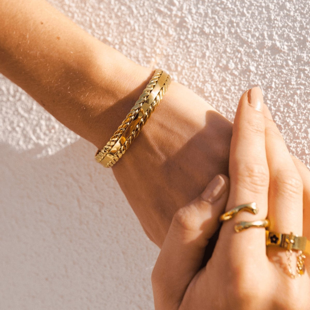 Gold Leaf Bracelet Plated in 18k Gold