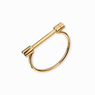 18K Gold Plated Screw Cuff Bracelet