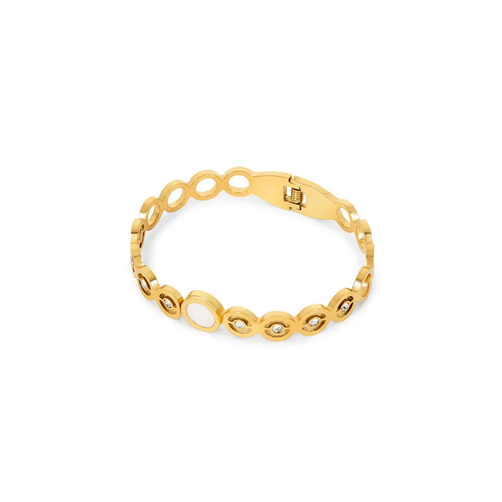 Olivia Bracelet with Cubic Zirconia Stone, 18k Gold Plated