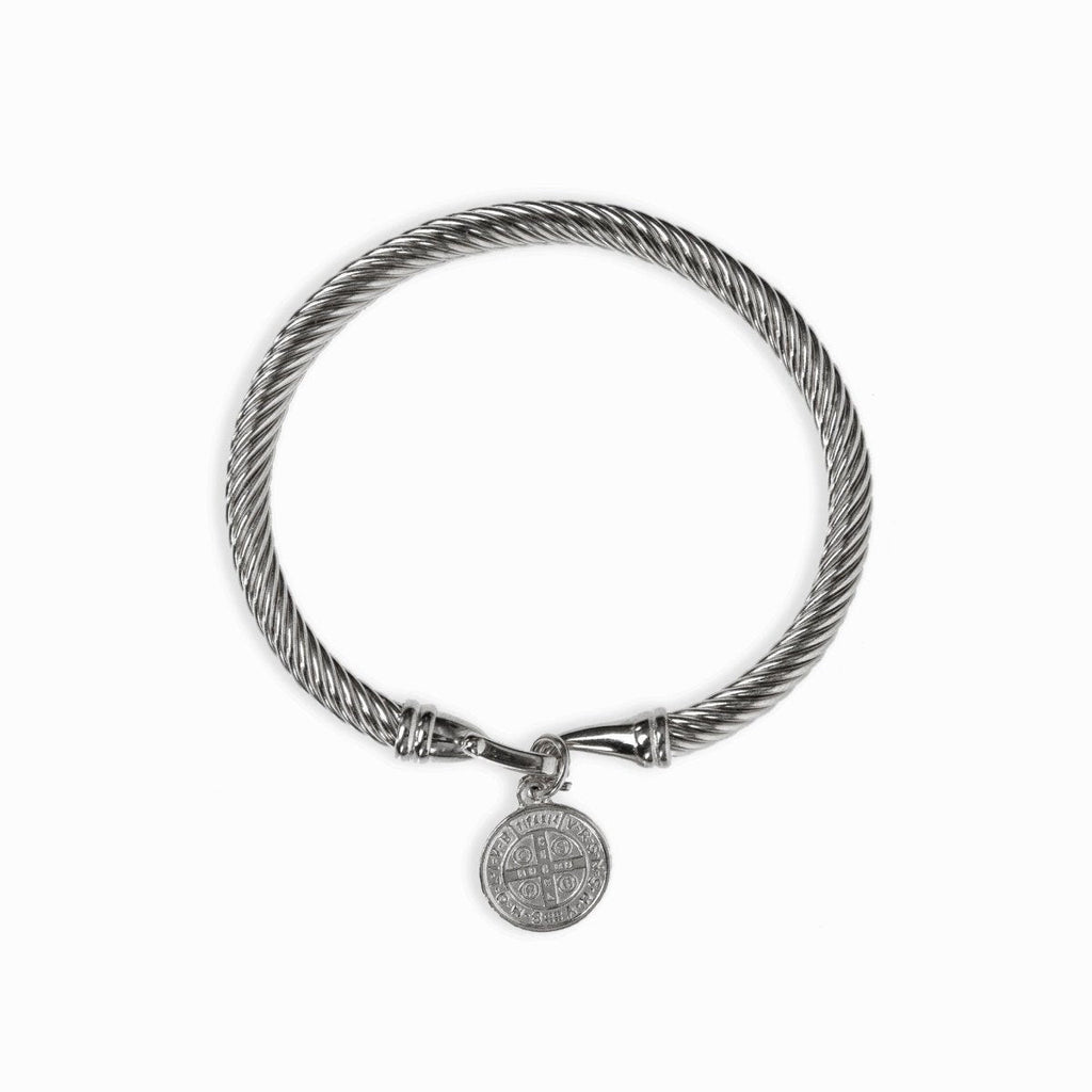 Saint Benedict Pendant Bracelet - Silver