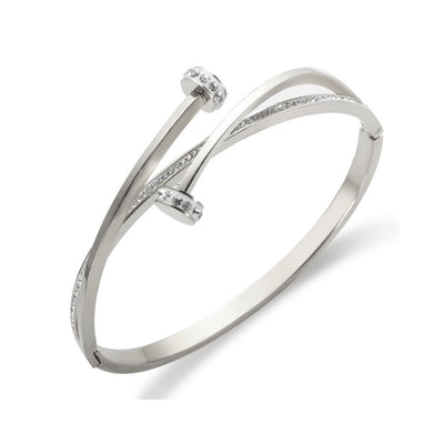 Zirconia Nail Bracelet - Silver
