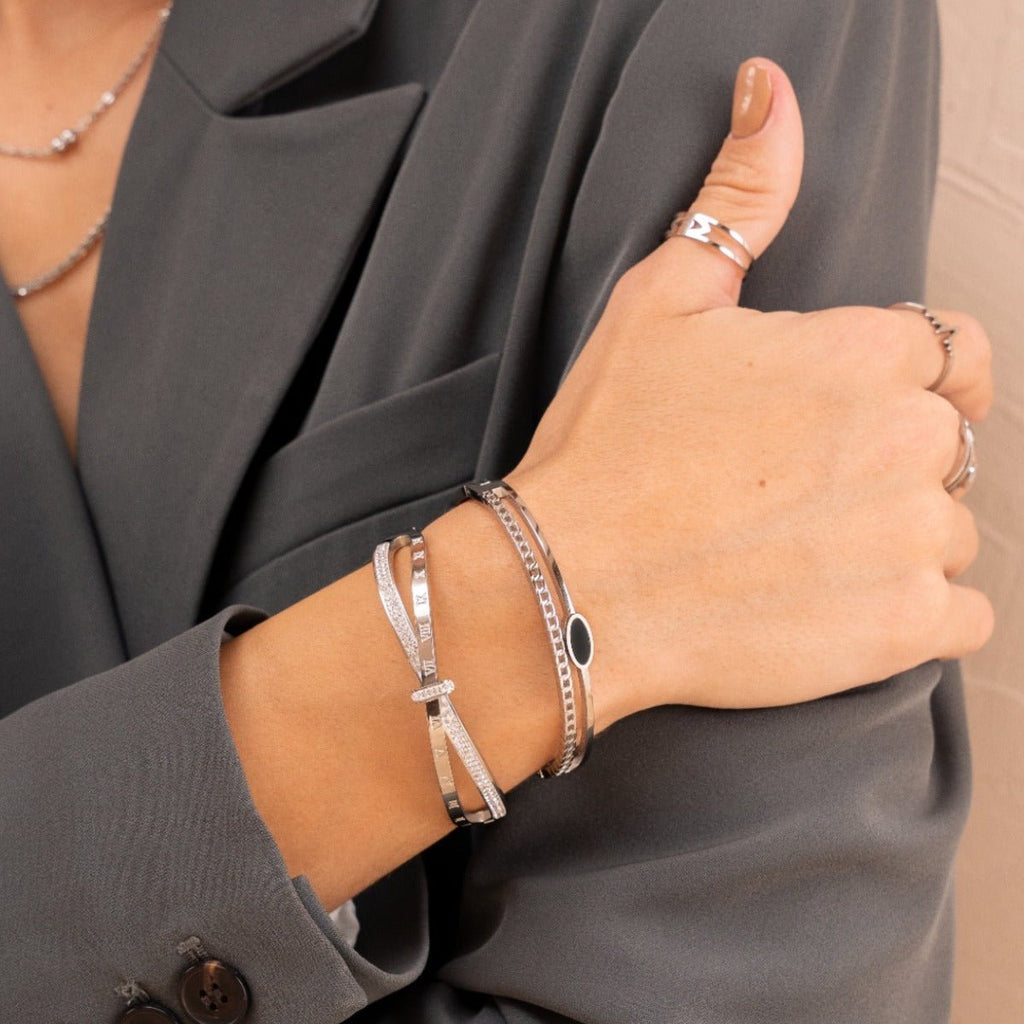 Roman Zirconia Bracelet - Silver