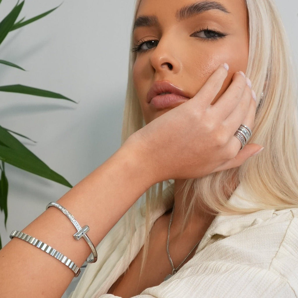 Elegance T-Bar Bracelet - Silver