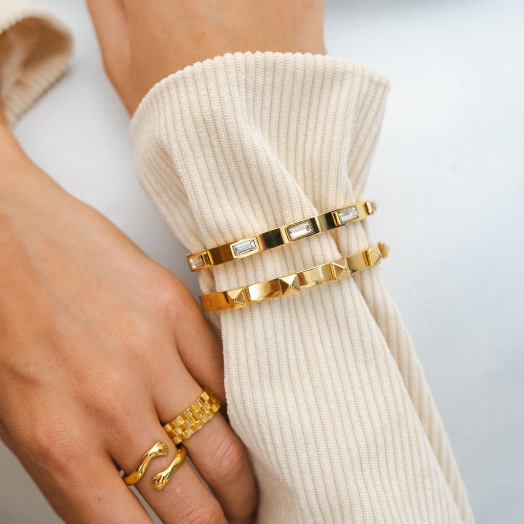 18K Gold Plated Studded Bracelet