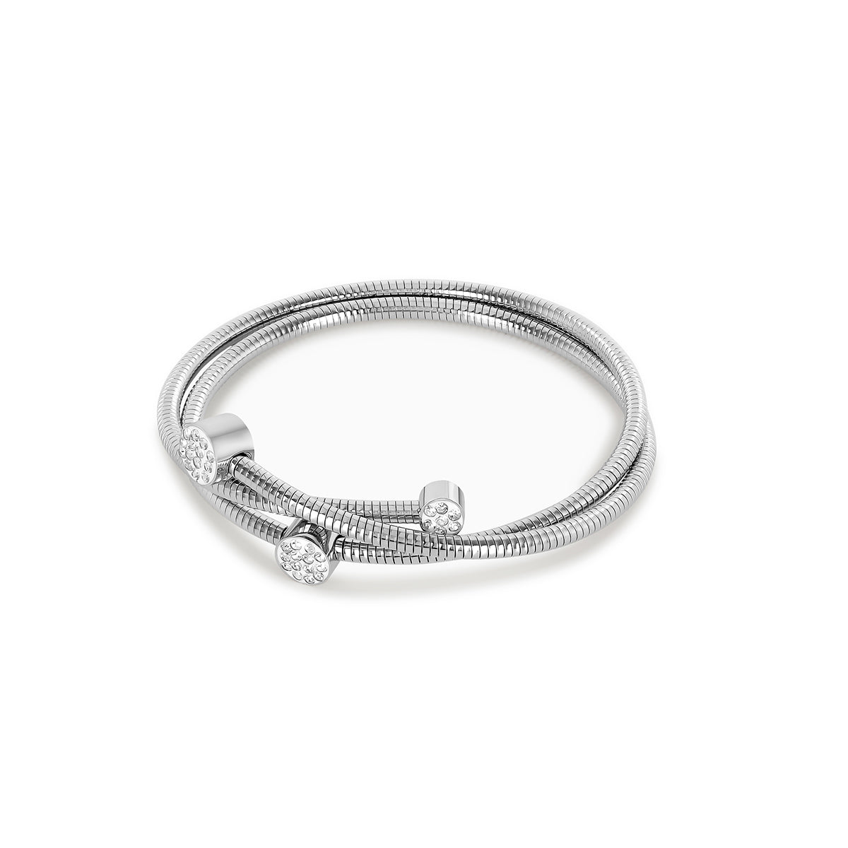 Spiral Crystal Bracelet - Silver