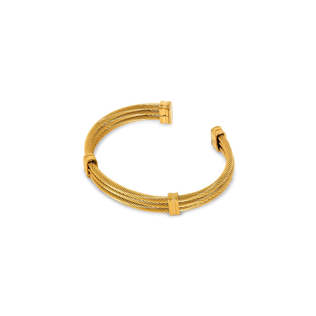 Wire bracelet plated in 18k gold.