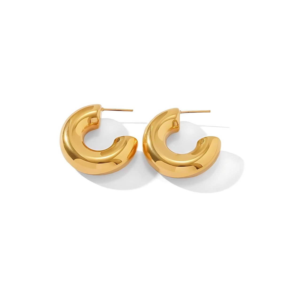 Lola Chunky Hoop Earrings Plated in 18K Gold