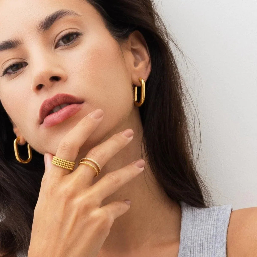 Piper Hoop Earrings Plated in 18k Gold