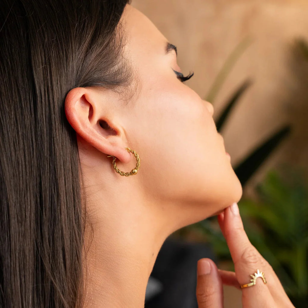 Twist Hoop Earrings Plated in 18K Gold