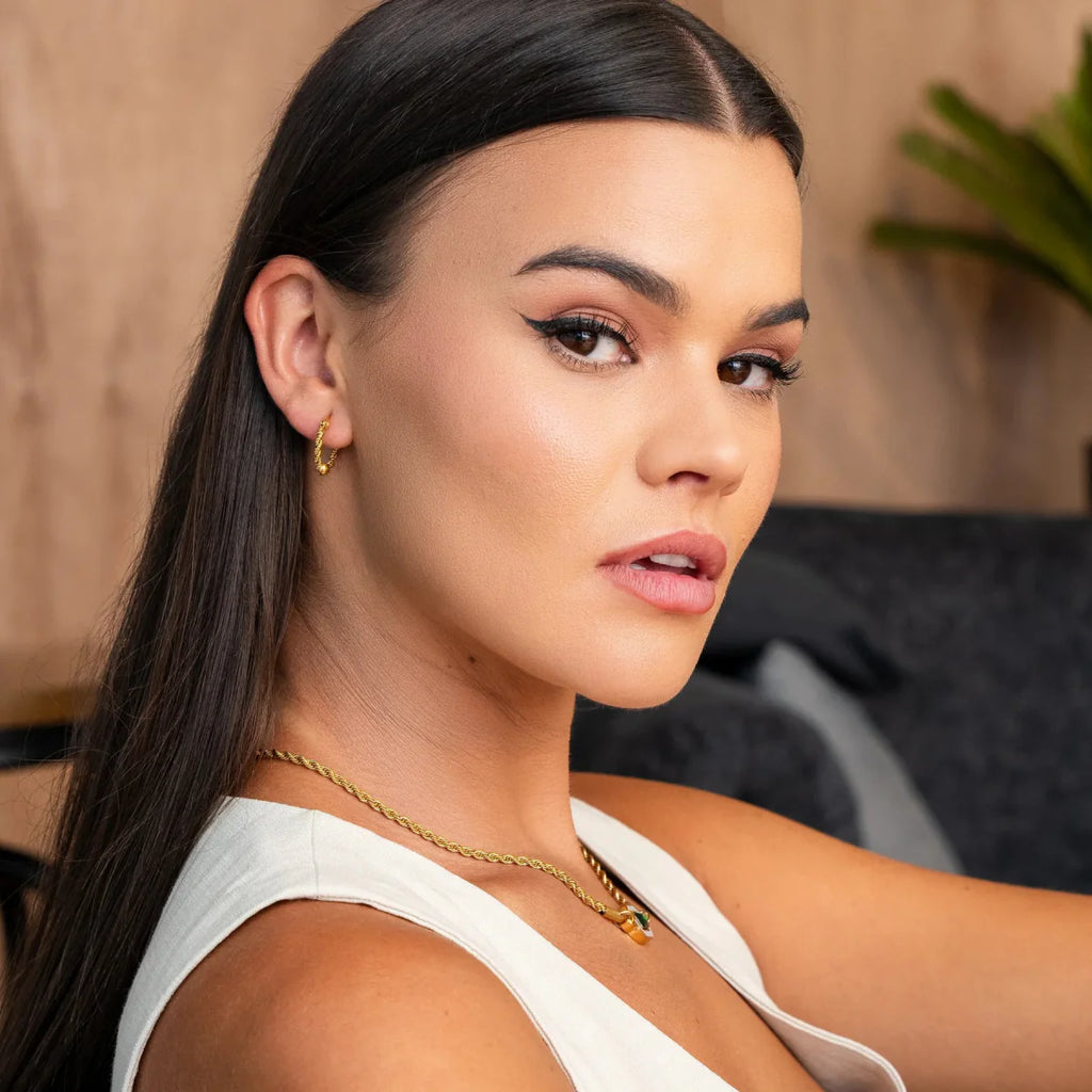 Twist Hoop Earrings Plated in 18K Gold