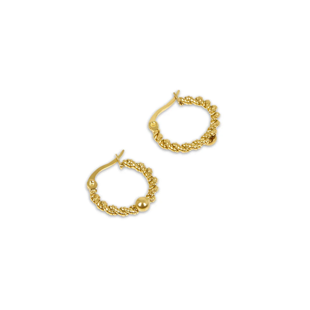 Twist Hoop Earrings Plated in 18K Gold