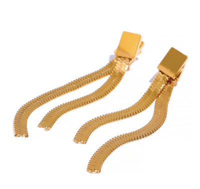 Catarina Mesh Earrings, Metal, 18K Gold Plated