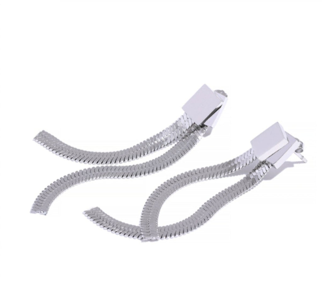 Catarina Mesh Metal Earrings - Silver