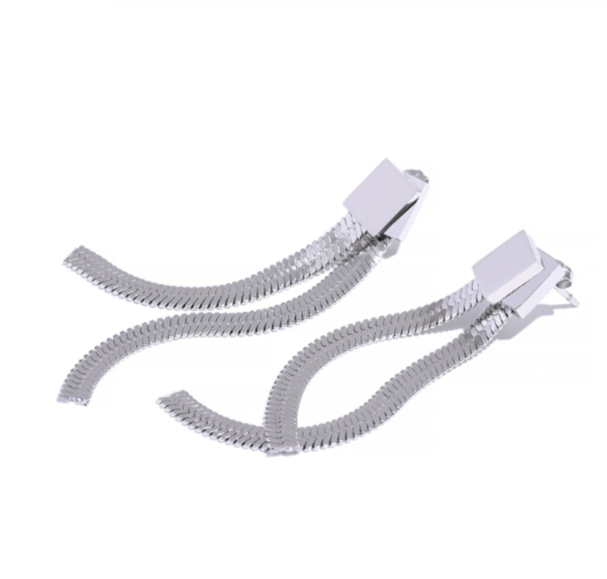 Catarina Mesh Metal Earrings - Silver