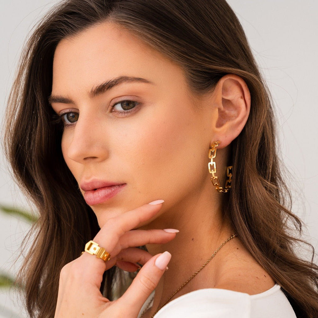 Alexandra Hoop Earrings Plated in 18K Gold