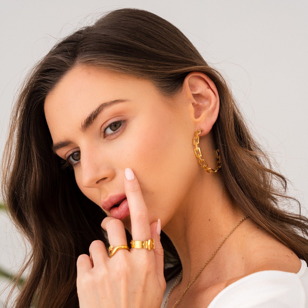 Alexandra Hoop Earrings Plated in 18K Gold