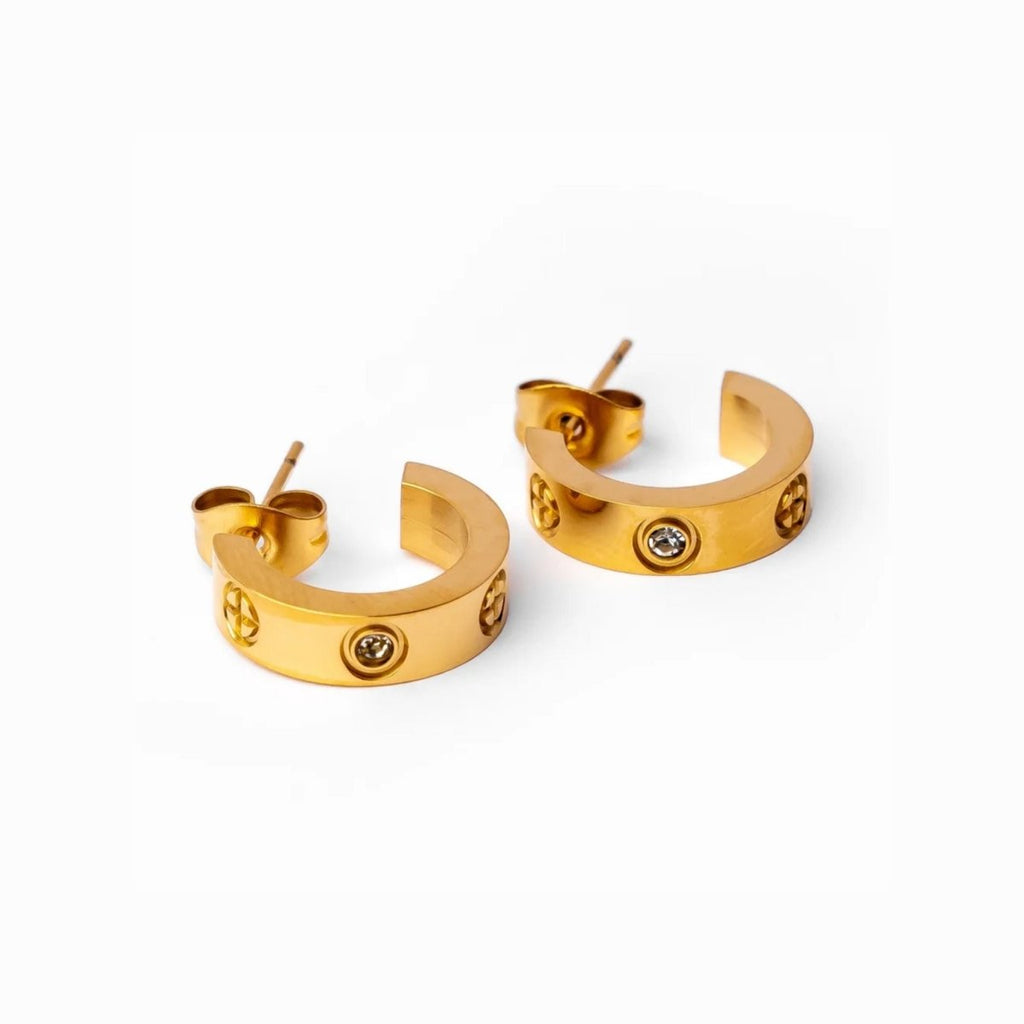 Classic Inspiration Hoop Earrings, 18K Gold Plated