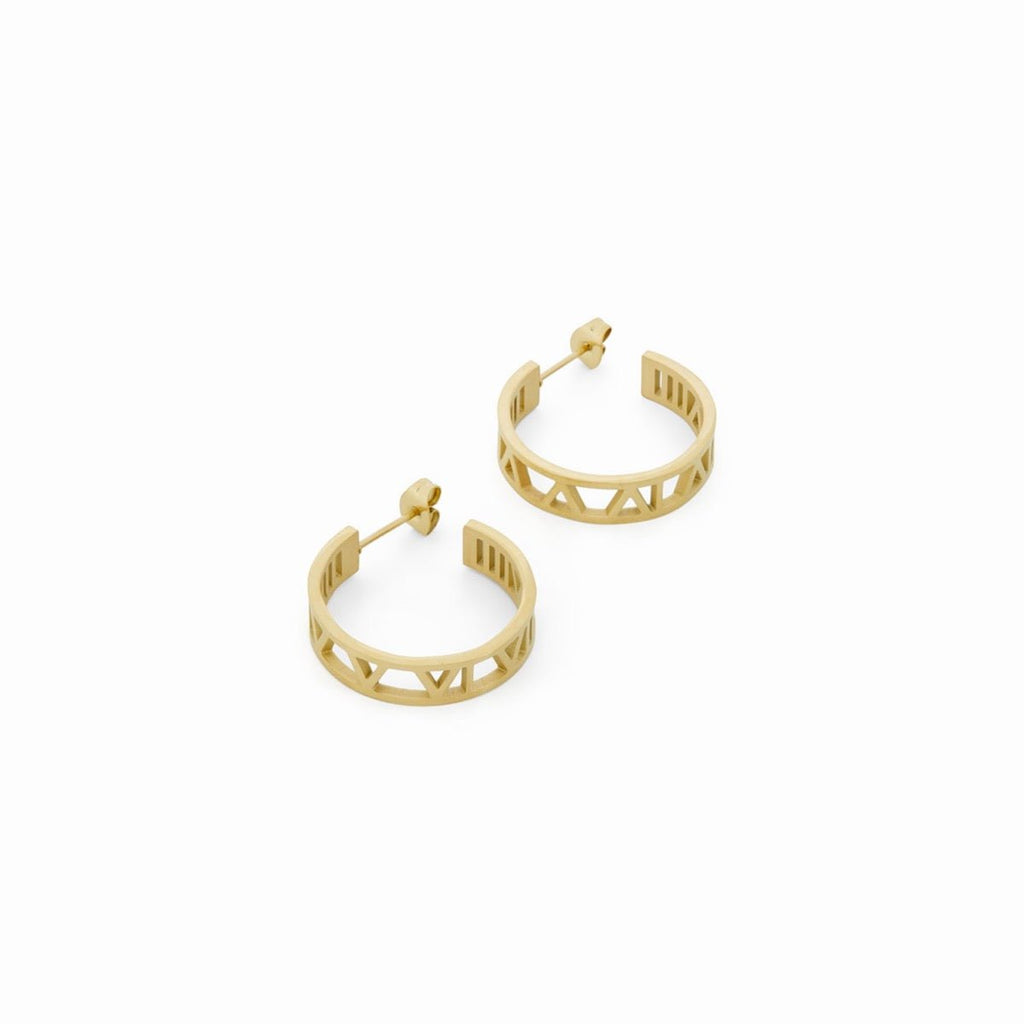 18K Gold Plated Number Hoop Earrings