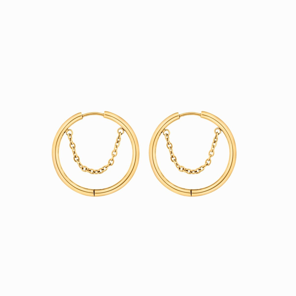 Kite Hoop Earrings Plated in 18K Gold