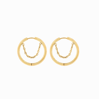 Kite Hoop Earrings Plated in 18K Gold