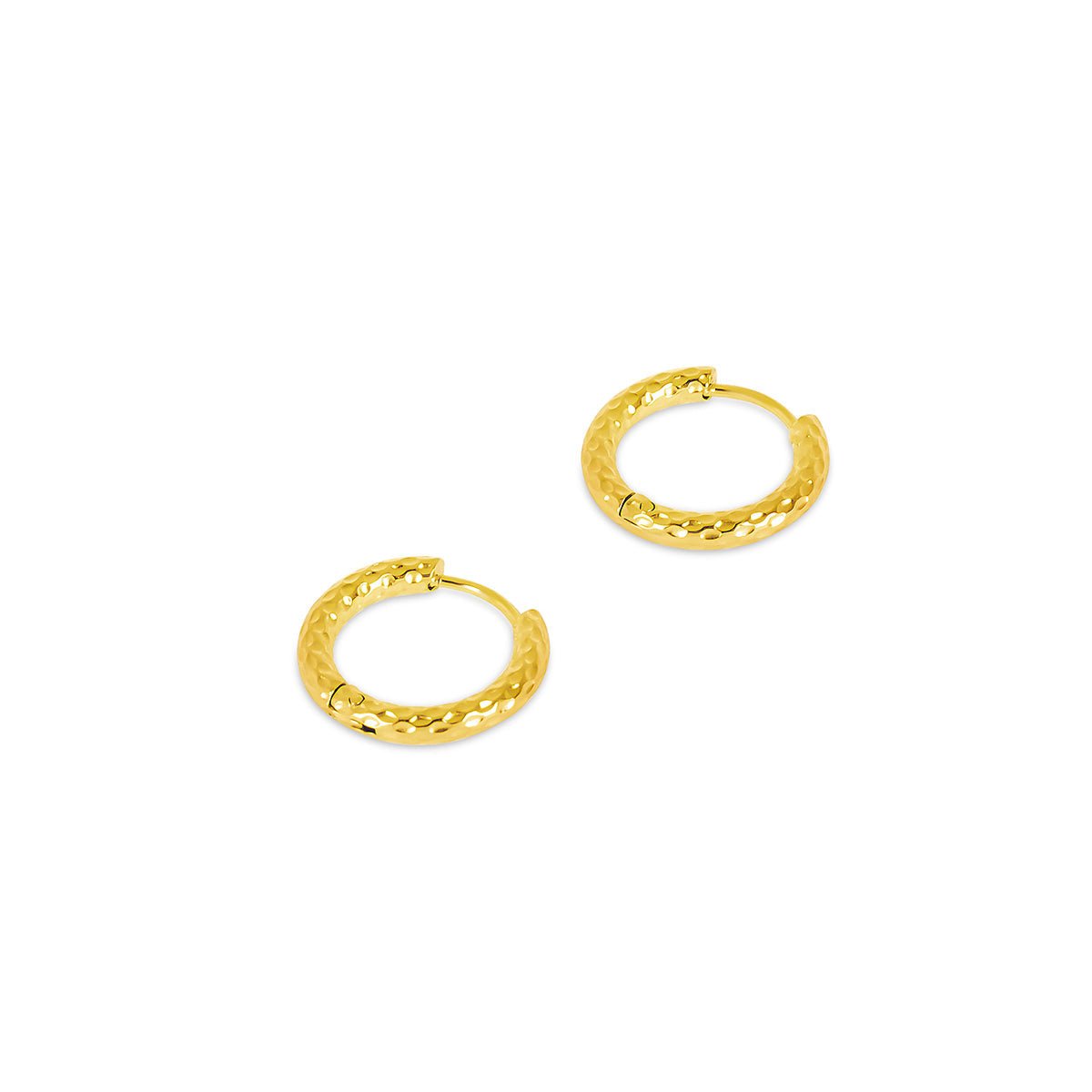 Textured Hoop Earrings Plated in 18K Gold