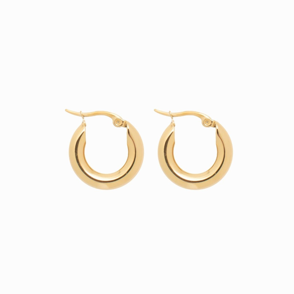 Lele G Tube Hoop Earrings Plated in 18K Gold