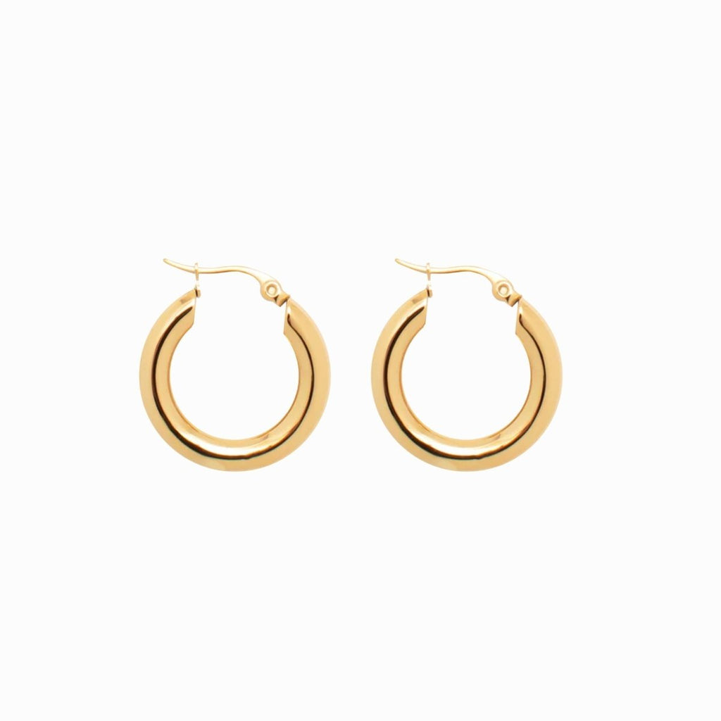 Lele M Tube Hoop Earrings Plated in 18K Gold