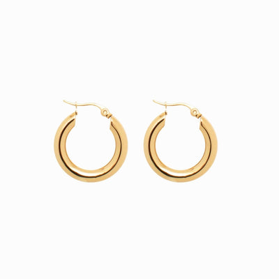 Lele M Tube Hoop Earrings Plated in 18K Gold