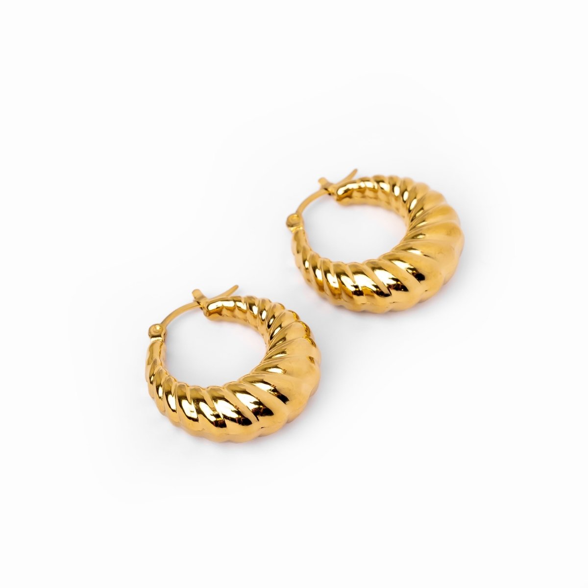 Croissant Hoop Earrings Plated in 18K Gold