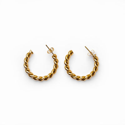 Twist Hoop Earrings Plated in 18K Gold