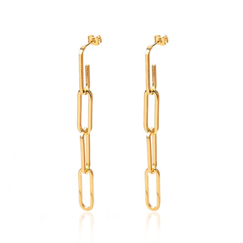 Hellen Chain Link Earrings Plated in 18K Gold
