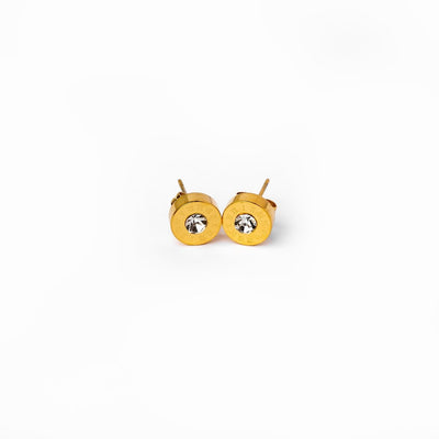 Charm Earrings with Crystal Stone, 18K Gold Plated