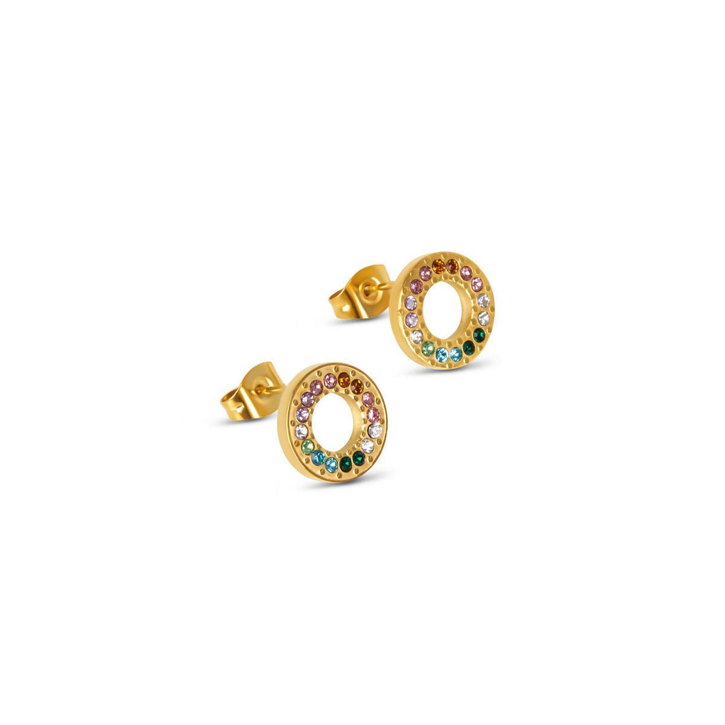 Rainbow Earrings Plated in 18k Gold