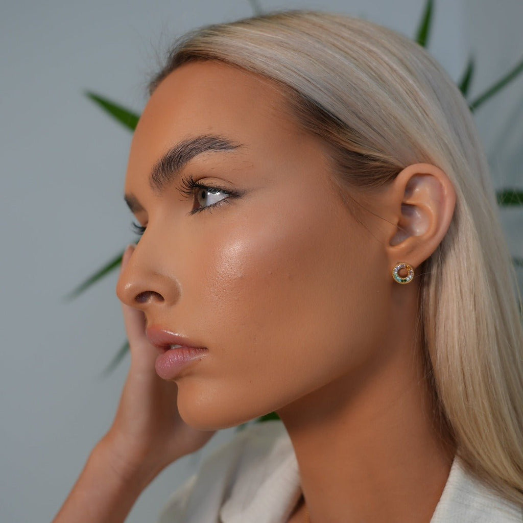 Rainbow Earrings Plated in 18k Gold