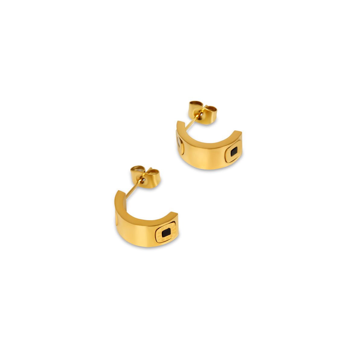 Square Charm Earrings Plated in 18k Gold