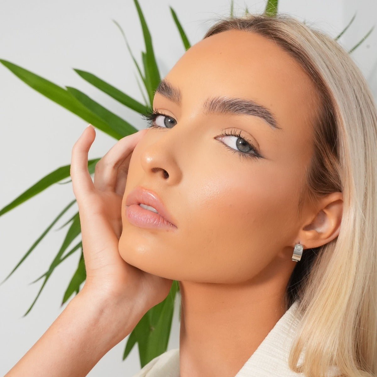 Square Charm Earrings - Silver