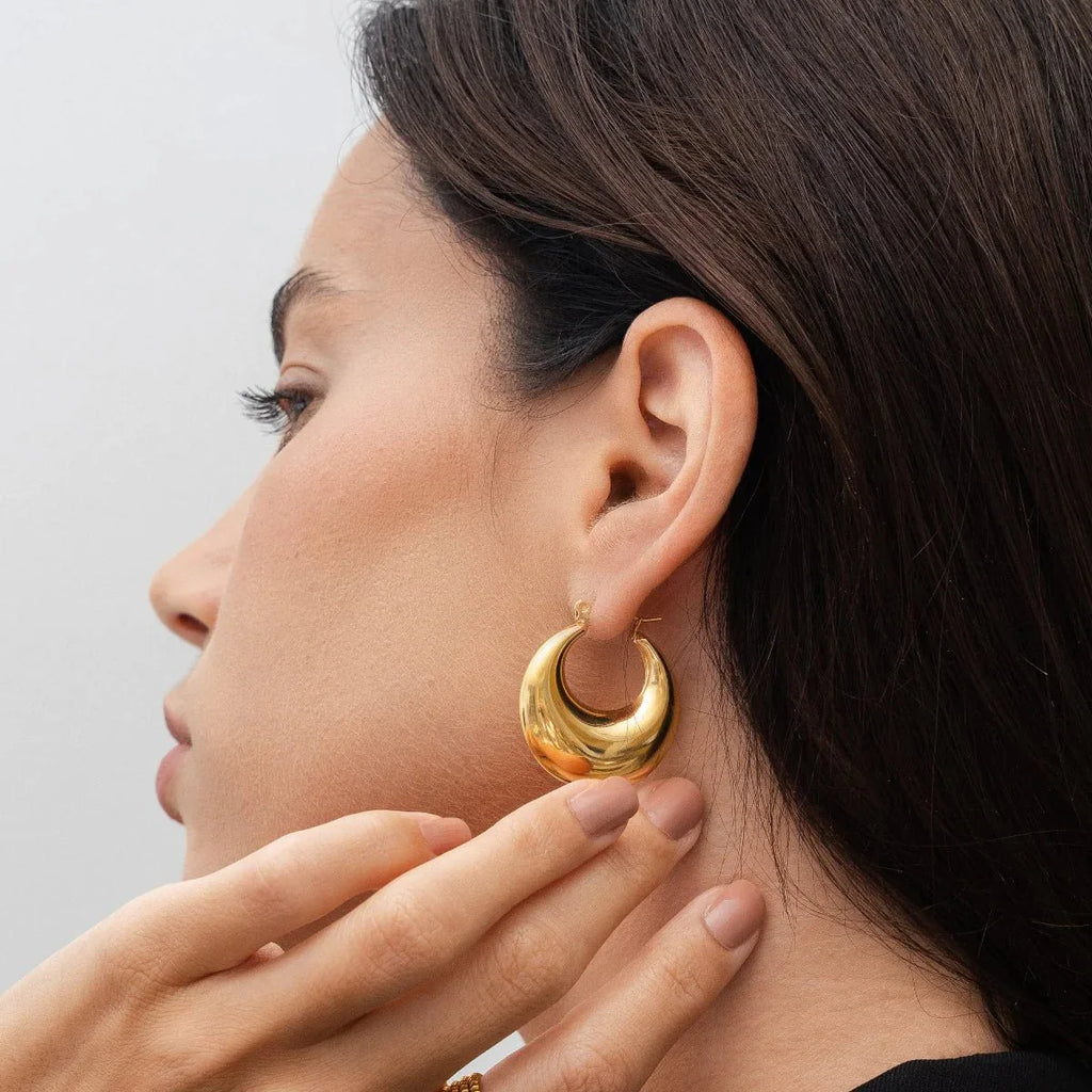 Bold Eva Hoop Earrings Plated in 18k Gold