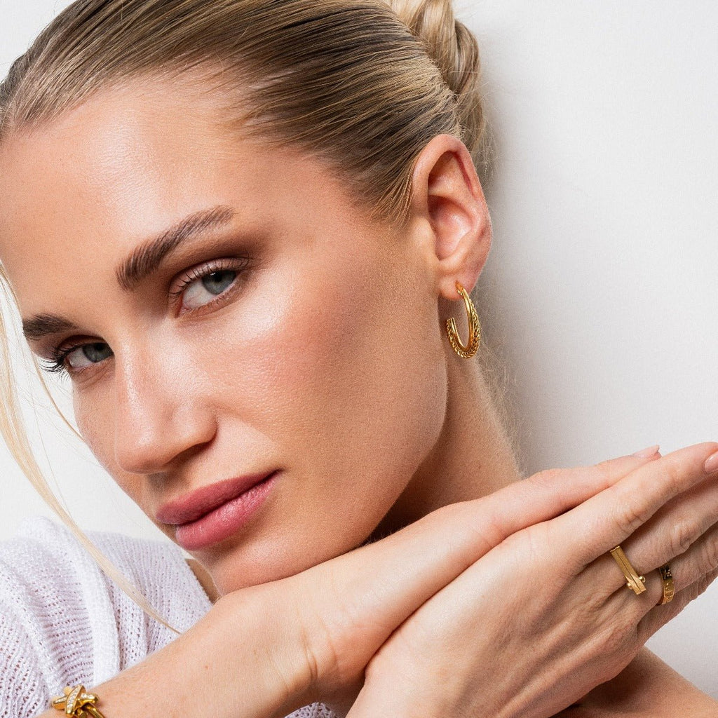 Madison Hoop Earrings Plated in 18k Gold