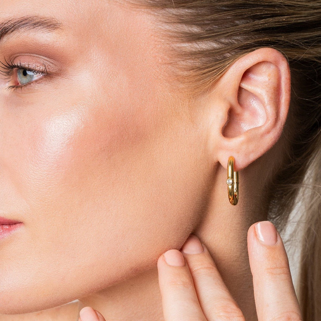 Shine Hoop Earrings Plated in 18k Gold