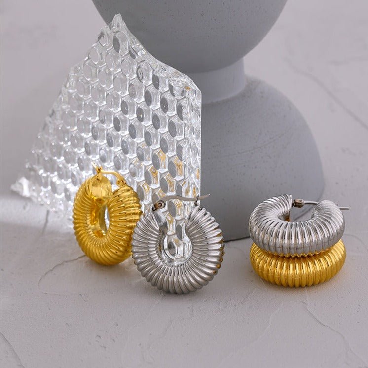 Bold Ziza Hoop Earrings Plated in 18k Gold