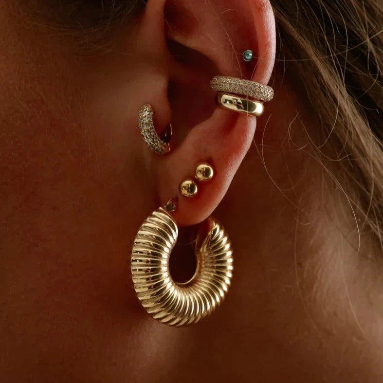 Bold Ziza Hoop Earrings Plated in 18k Gold