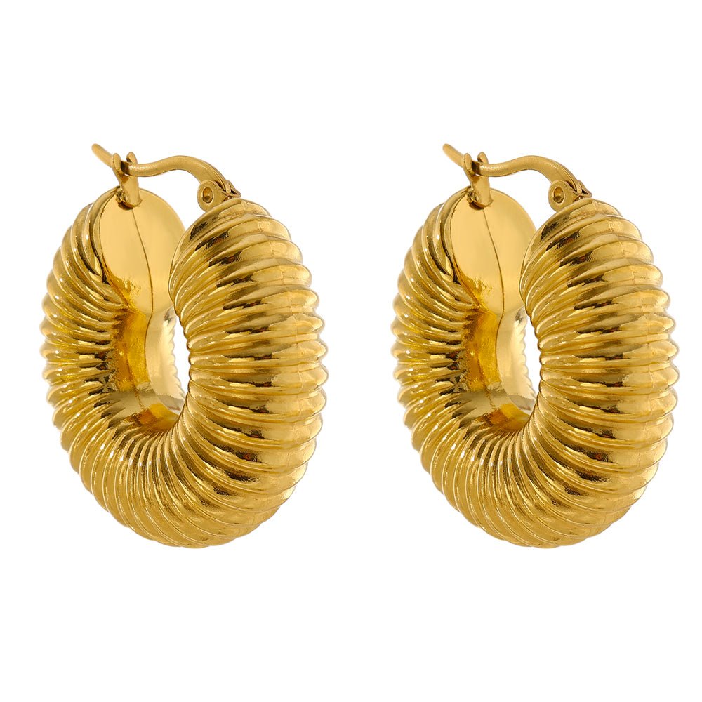 Bold Ziza Hoop Earrings Plated in 18k Gold