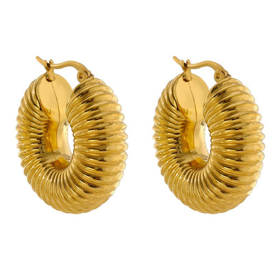 Bold Ziza Hoop Earrings Plated in 18k Gold
