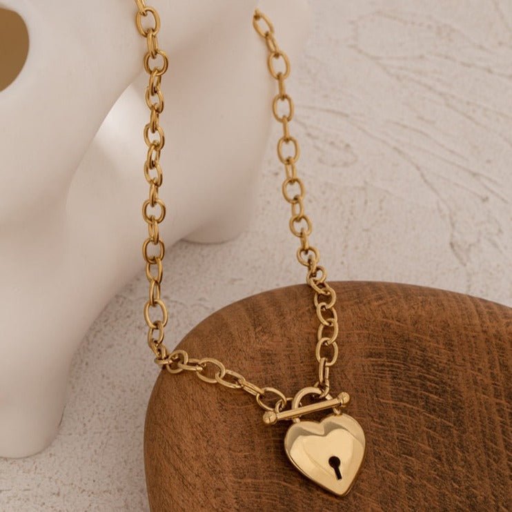 Eternal Love Heart Necklace, 18k Gold Plated