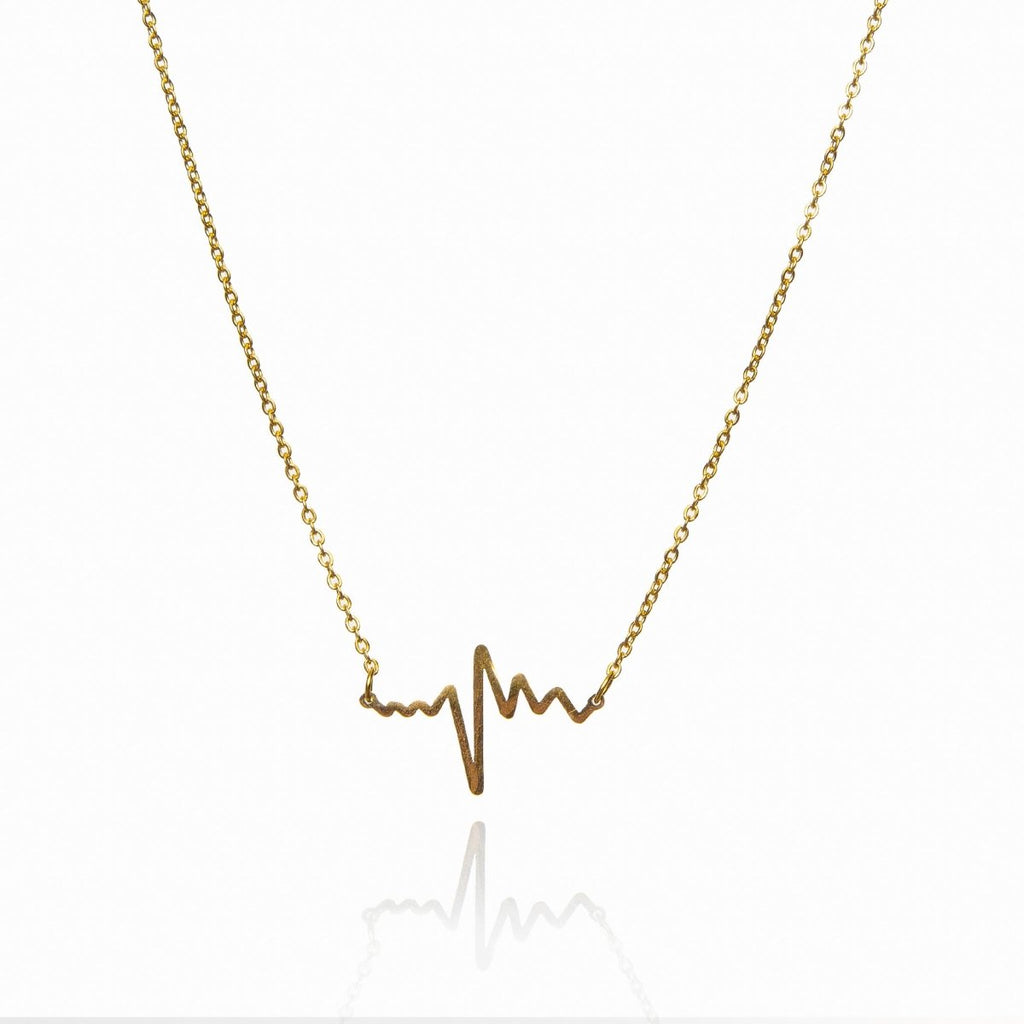 Heartbeat Life Necklace with 18K Gold Plated Pendant