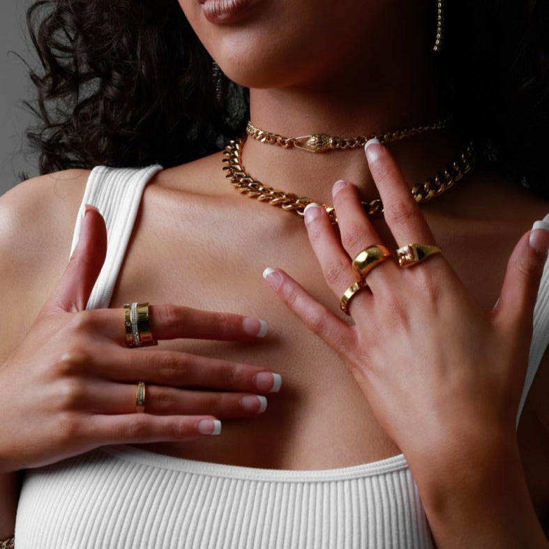 Snake Choker Necklace Plated in 18K Gold