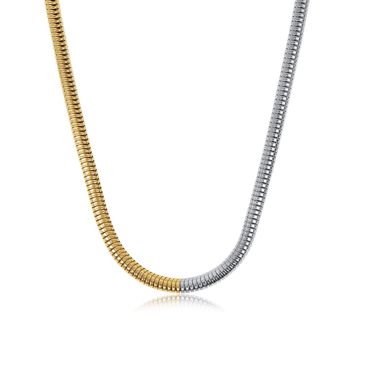 Gold Plated 18K Mesh Contrast Necklace