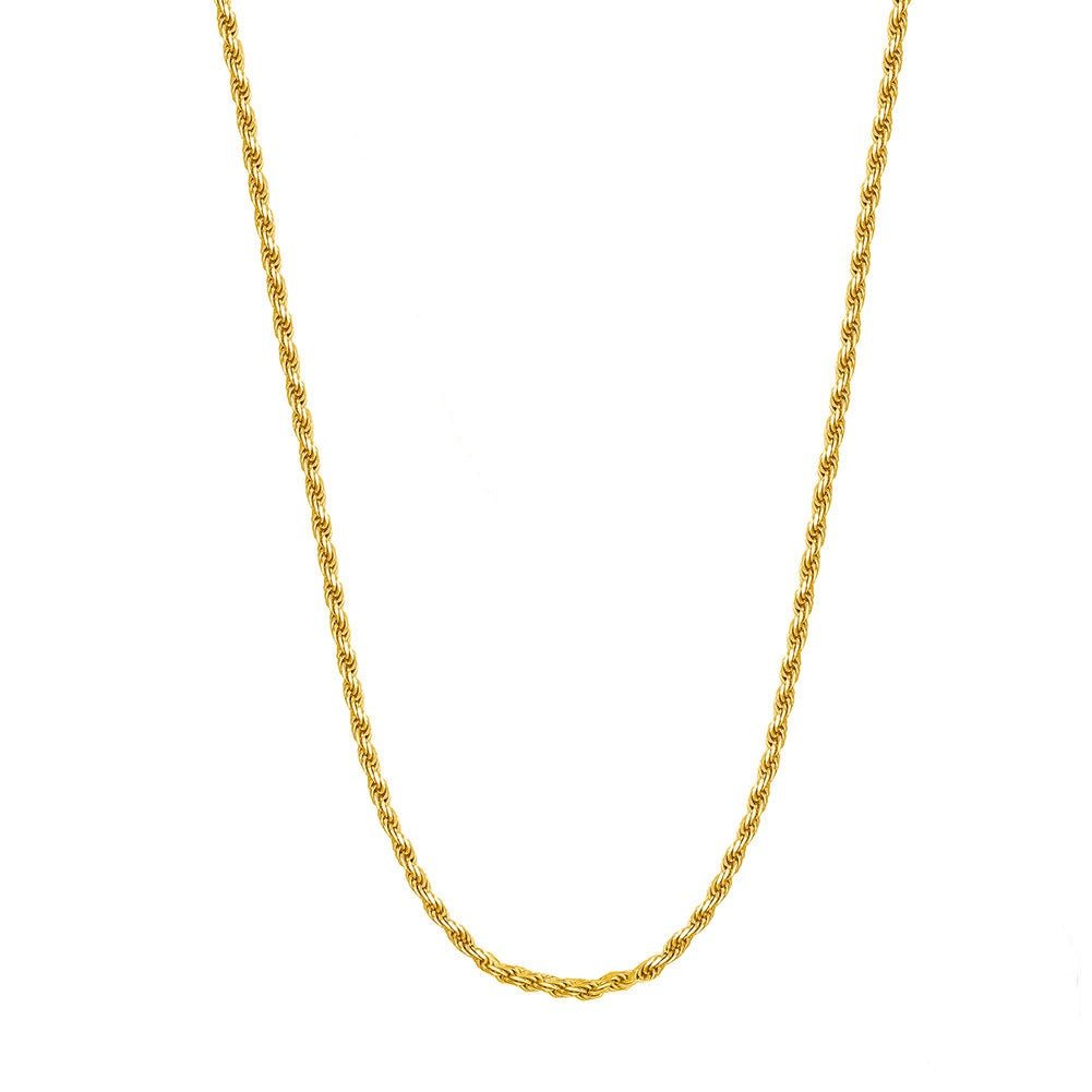 Thin 2mm Baiano Cord Necklace Plated in 18k Gold