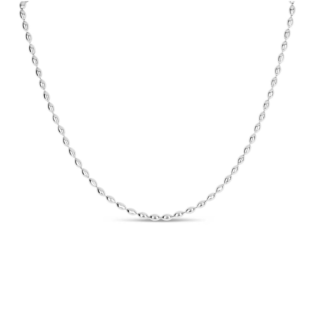Beaded Chain Necklace - Silver
